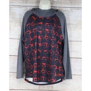 Crazy Train Womens Size Medium Large XL XXL Leopard Print Long Sleeve Shirt Gray